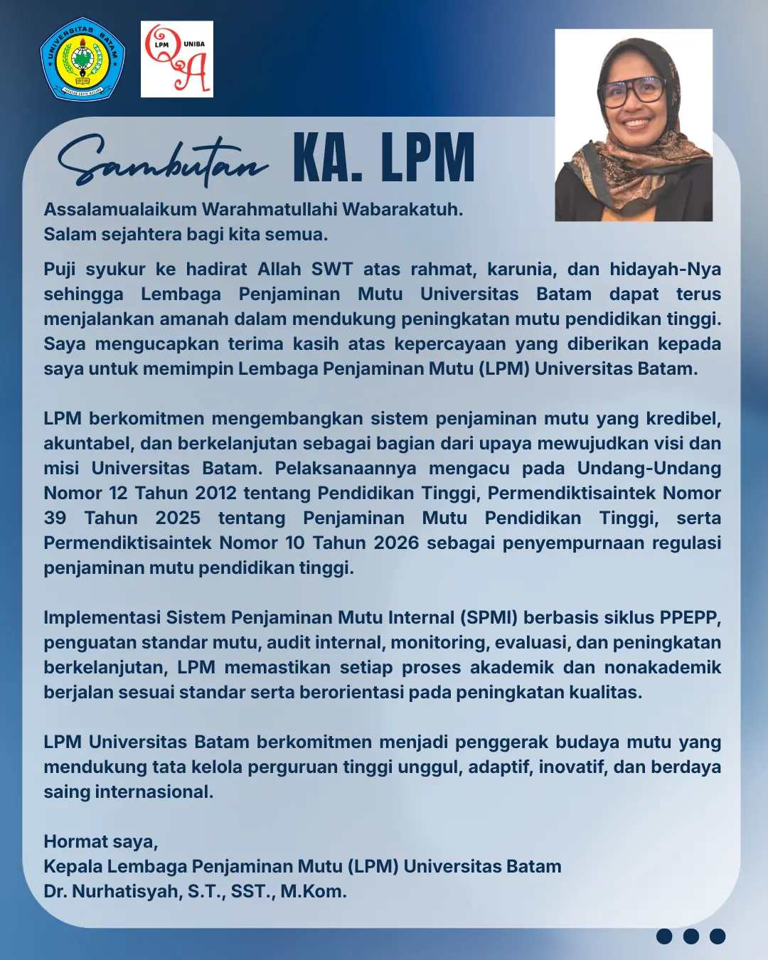 Sambutan KA LPM Universitas Batam